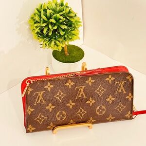 Louis Vuitton Brown and Red Monogram Wallet